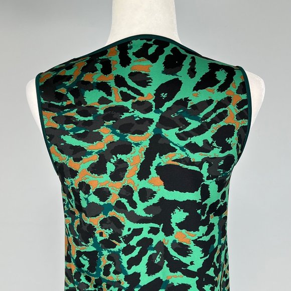 Chicos Womens Green Leopard Animal Print High Low Hem Dress size 0 2 - Picture 10 of 15